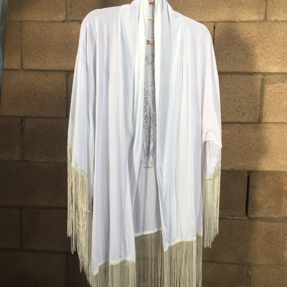 ๐ธ๐ต๐ผDesert Darling Boho Bull Skull Fringe Kimono - Picture 5 of 8